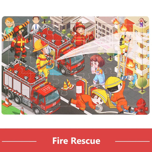 Montessori Wooden Puzzle Collection | Animals, Vehicles & Educational Themes