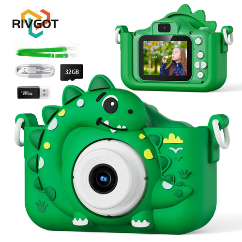 Kids Digital Camera with 32G Card Toy Girl Boy 1080p Hd Screen Outdoor