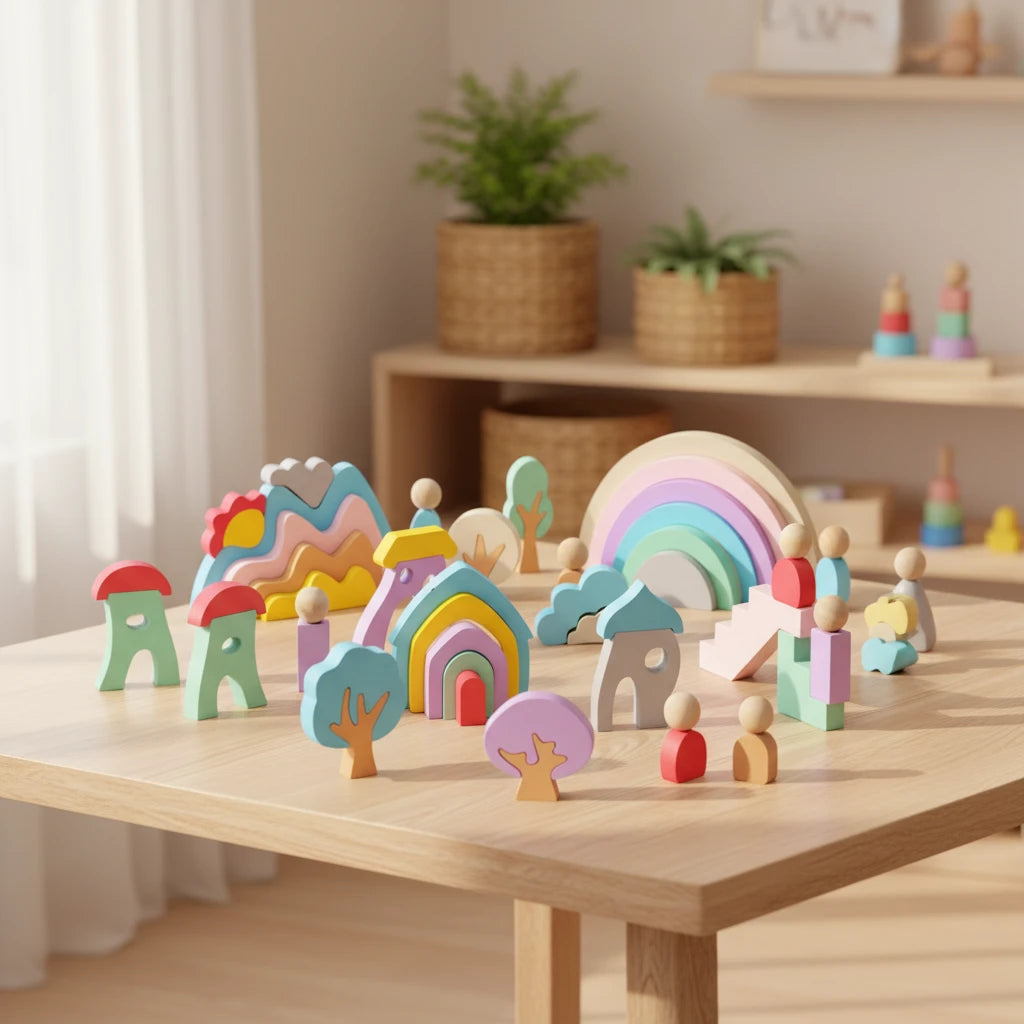 Montessori Wooden Rainbow Stacking Toy