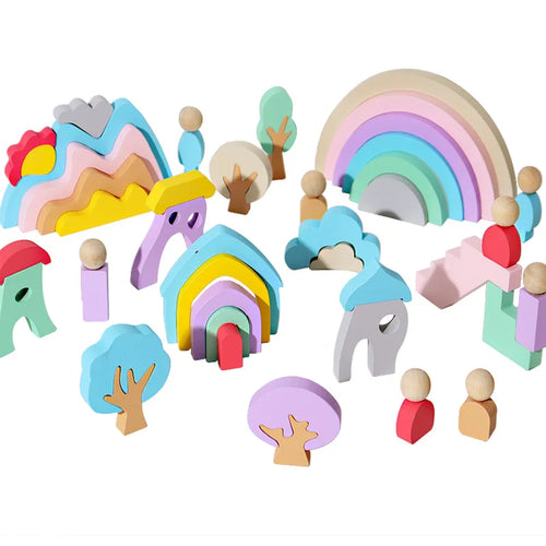 Montessori Wooden Rainbow Stacking Toy