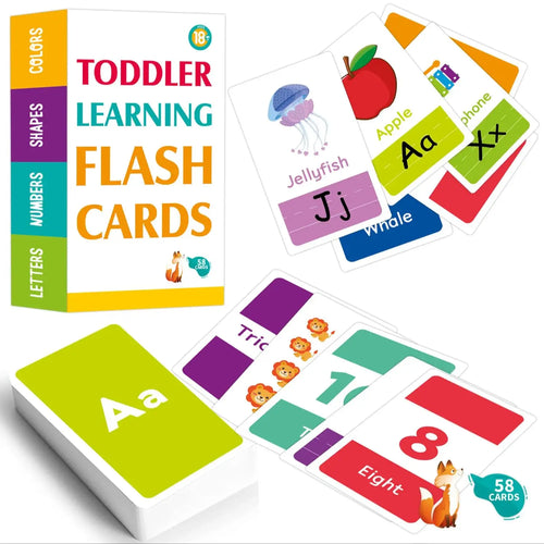 58-Piece Montessori Learning Flash Cards