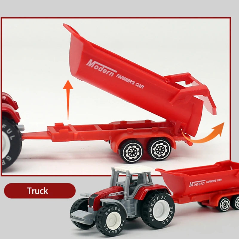 1 pcs Mini Farm Vehicles Diecast Inertia Car Toys Model Engineering