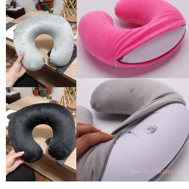 Cute Cartoon INS Style Travel Neck Pillow U-Shaped Panda Rainbow Cloud