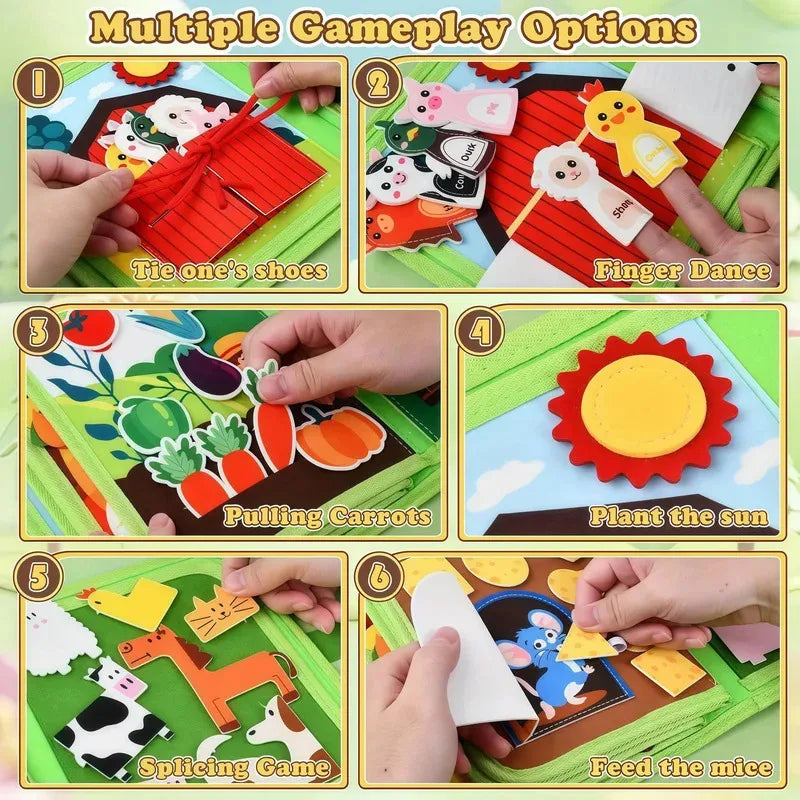 Farm Animal Montessori Quiet Book | Busy Book for Toddlers