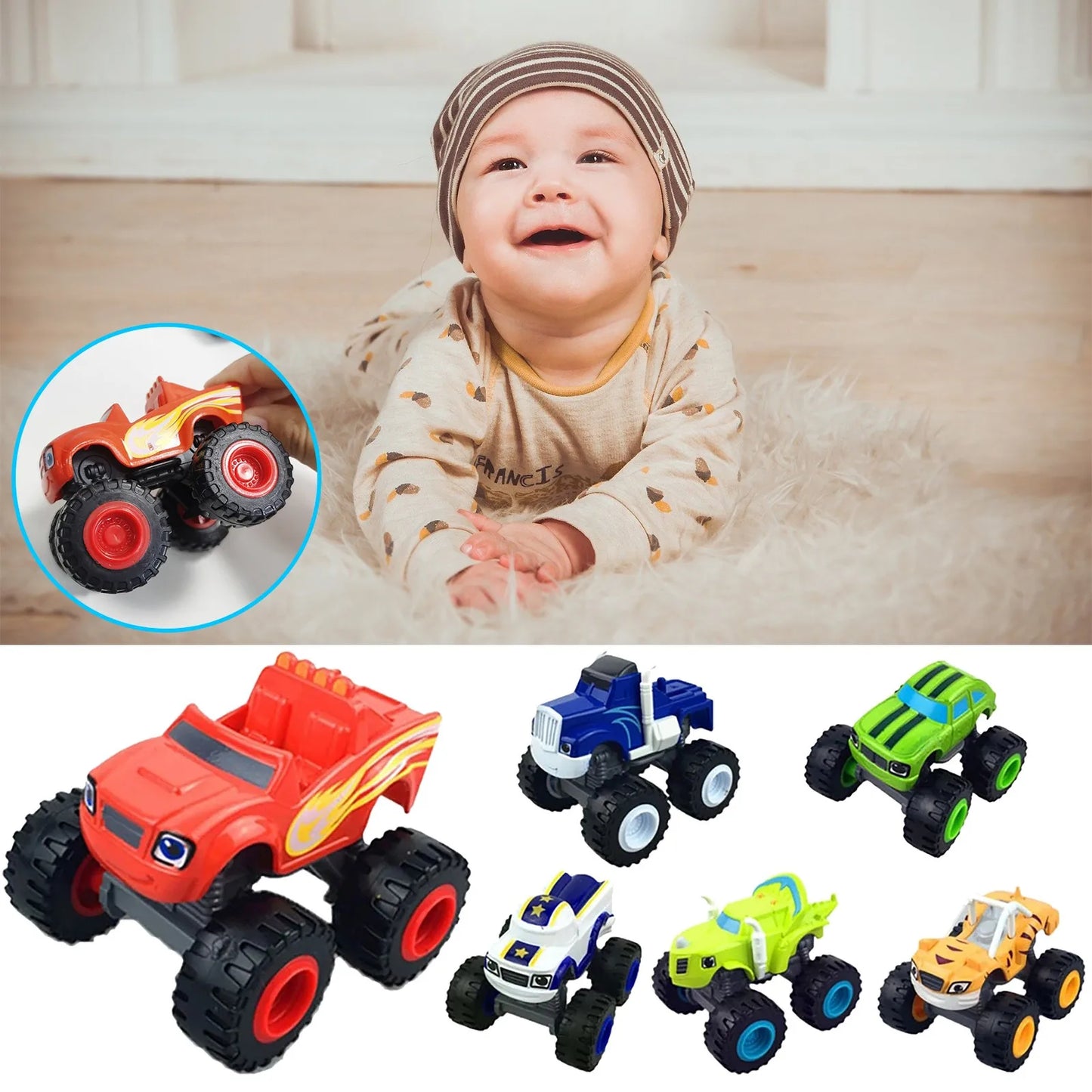 Classic Blaze Cars Model Inertia Diecast Vehicles Racing Figure Blaze