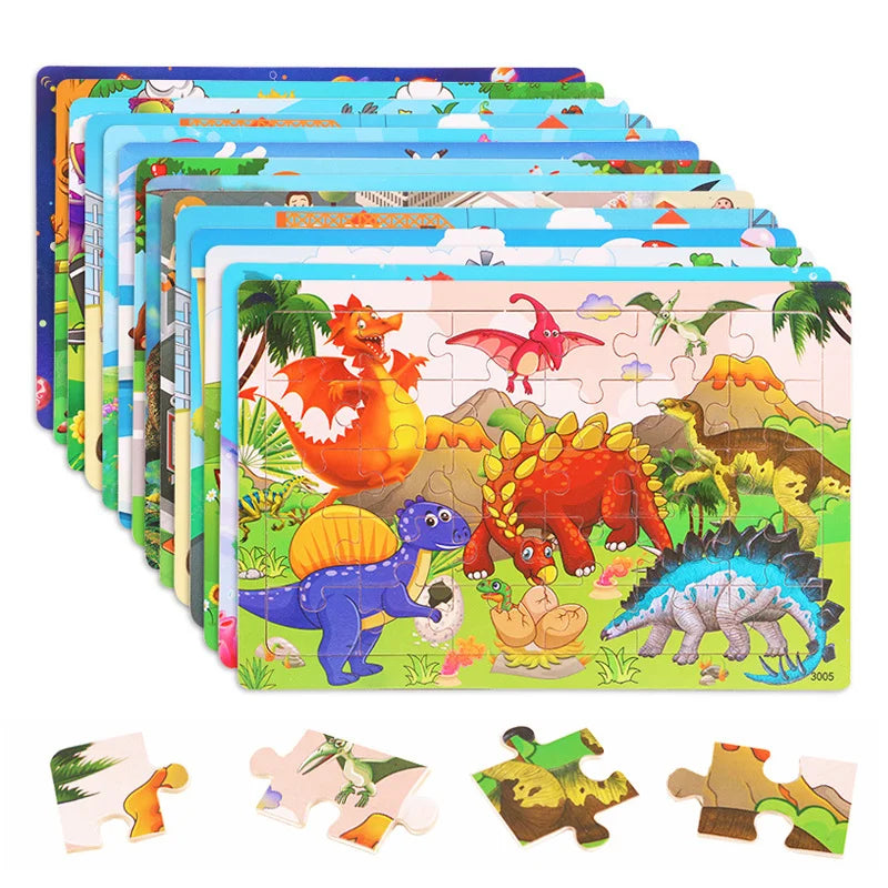 Montessori Wooden Puzzle Collection | Animals, Vehicles & Educational Themes