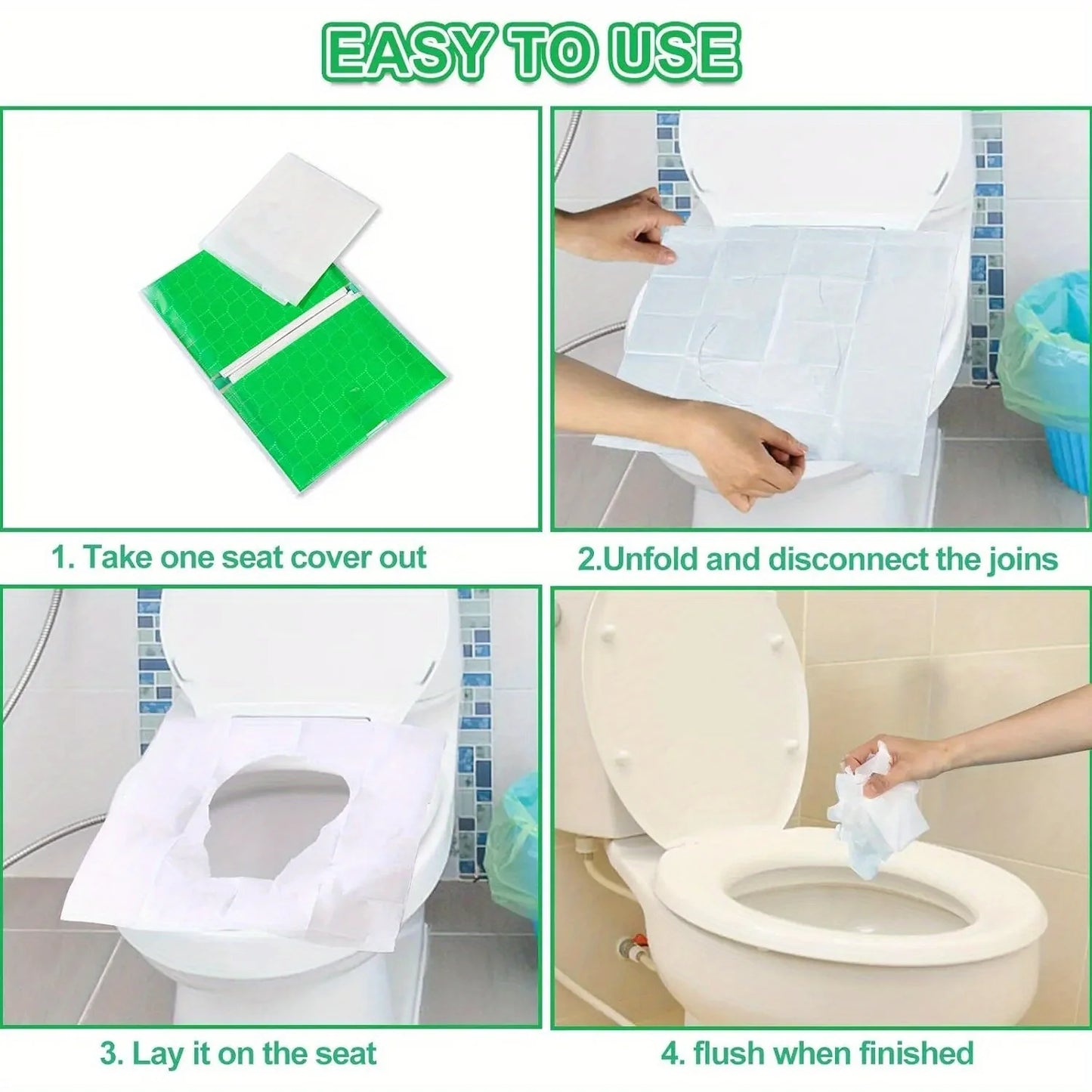20-50Pcs Toilet Seat Covers Disposable Flushable Toilet Seat Covers