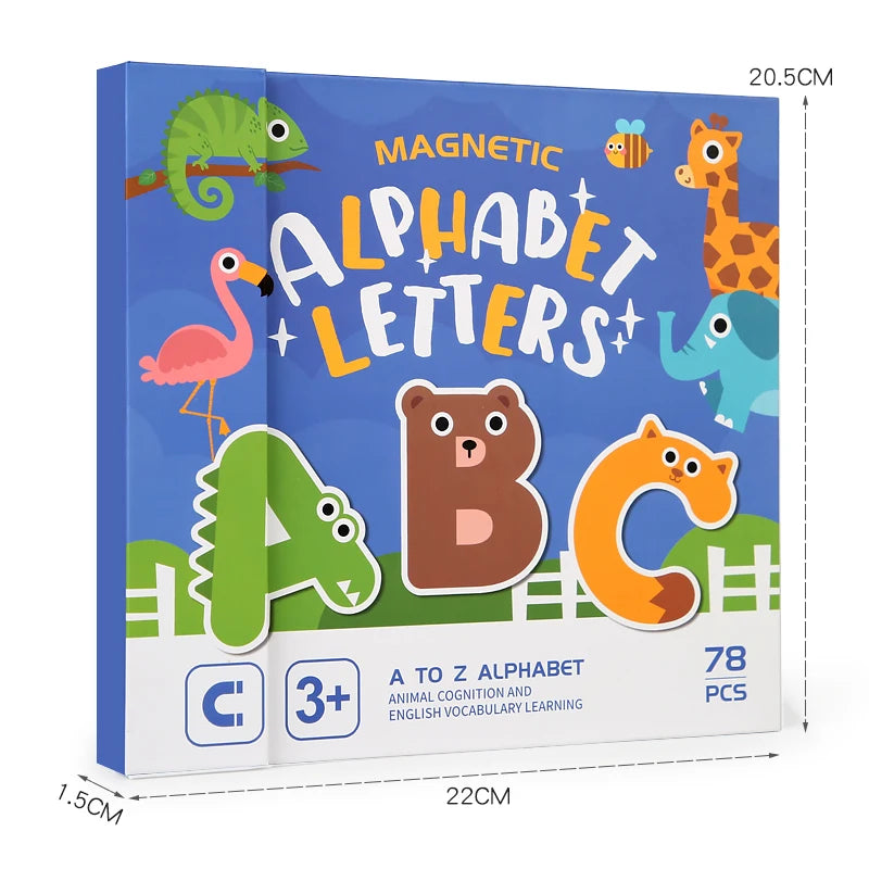 Montessori Busy Quiet Book English Magnetic Letters Card Pairing