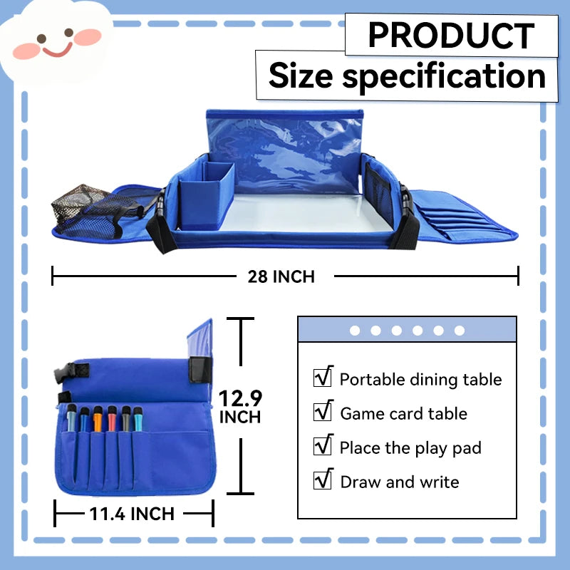 Kids Travel Seat Tray for Car Children's Toy Storage Table Drawing