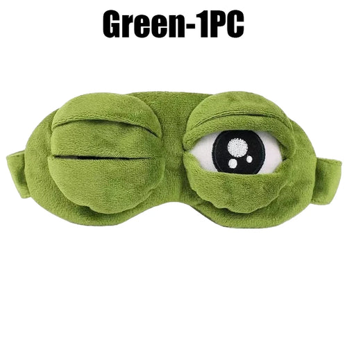 Sad Frog Sleep Mask Eyeshade Plush Eye Cover Travel Relax Gift