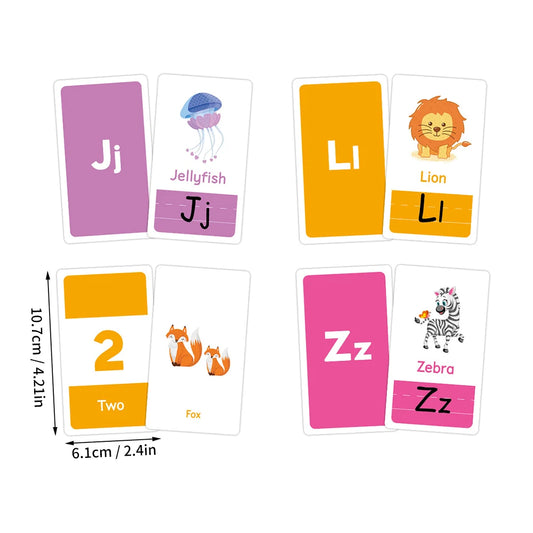 58-Piece Montessori Learning Flash Cards
