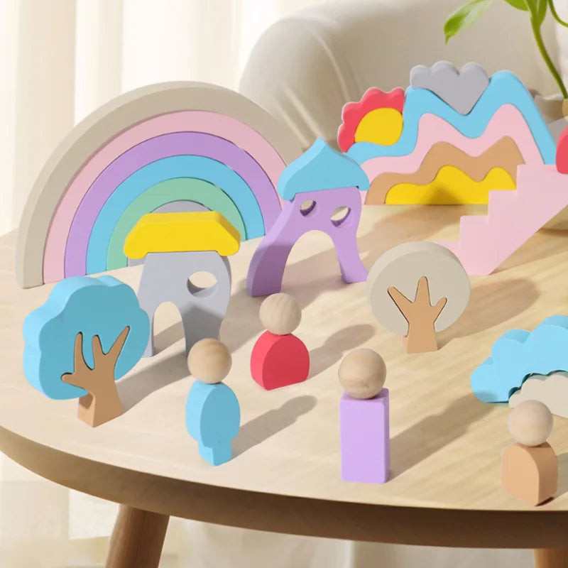 Montessori Wooden Rainbow Stacking Toy