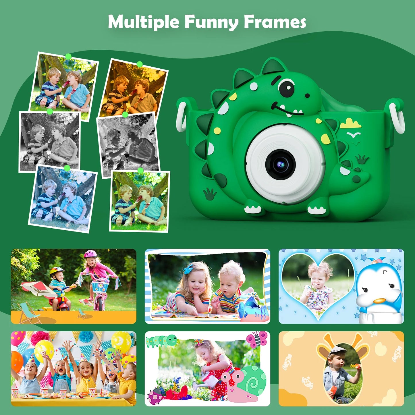 Kids Digital Camera with 32G Card Toy Girl Boy 1080p Hd Screen Outdoor
