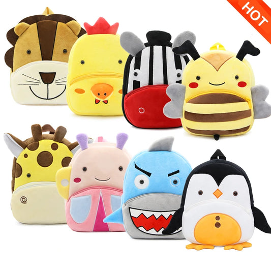 Cute Cartoon Animal Plush Backpack Soft Children Kindergarten