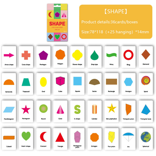 Montessori Educational Flash Cards | Animals, Shapes, Colors, Time & MoreU