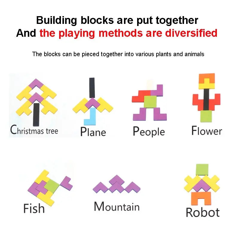 Montessori Wooden Tangram Puzzle | Brain Teaser & STEM Learning Toy