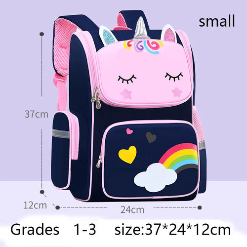 Kid Backpack for Girl Unicorn Children Bookbag Rainbow Eyes School Bag