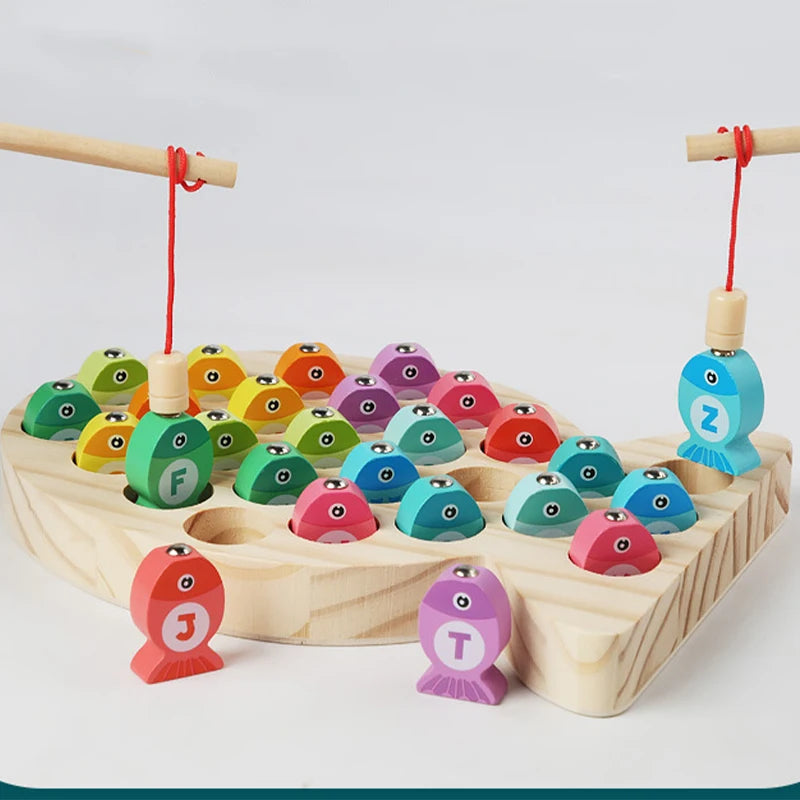 Wooden Children Fishing Toys Baby Montessori Early Education Toys Kids