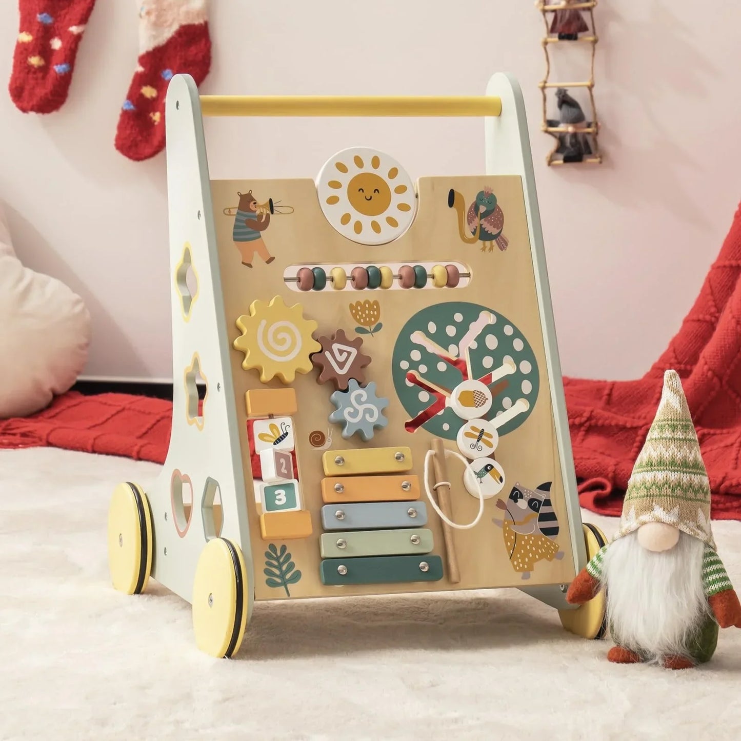 Montessori Wooden Baby Activity Walker