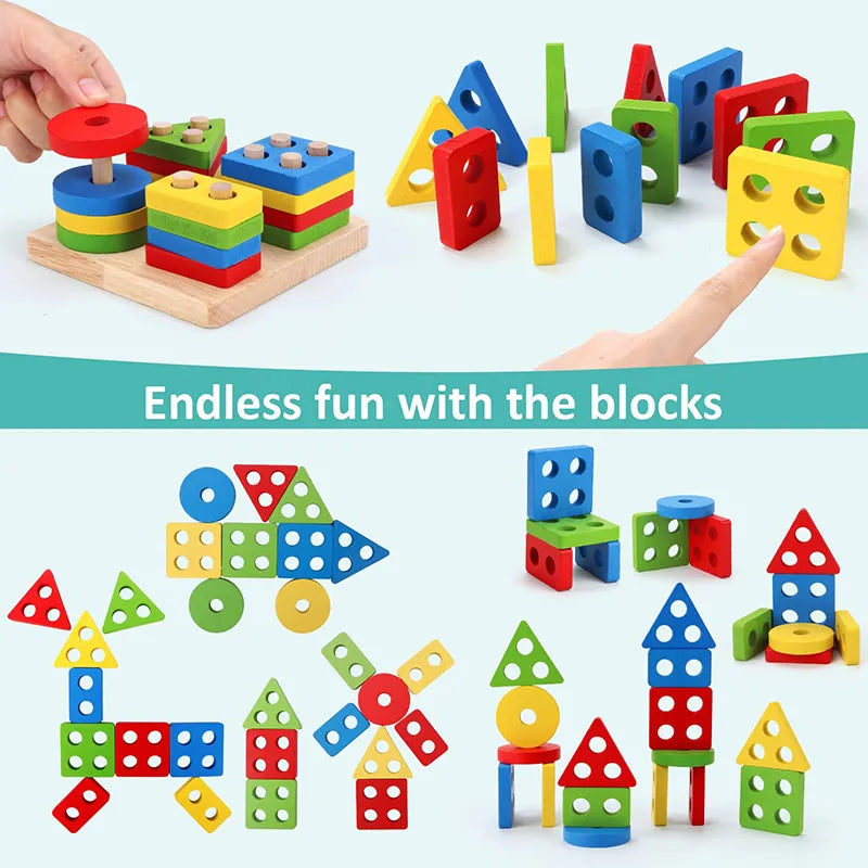 Montessori Wooden Learning Toy Set (5-Piece or 6-Piece)