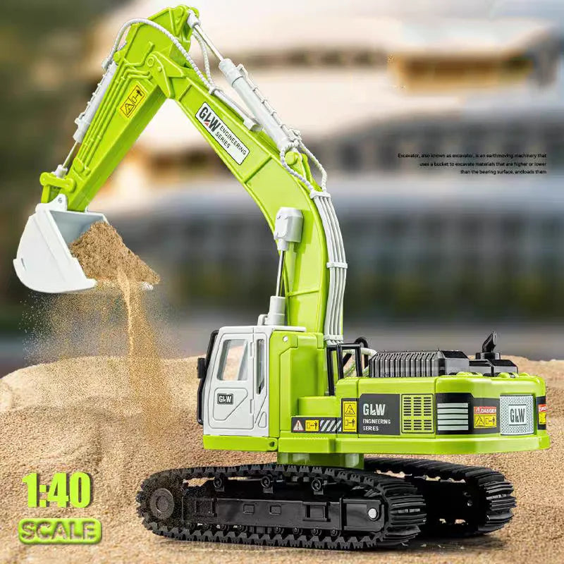 Excavator Classic Alloy+Plastic Diecast Toys Model Engineering Sound