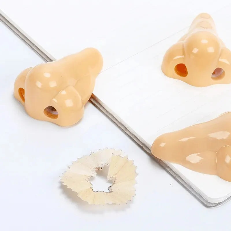 1/12pcs Creative Nose-Shaped Pencil Sharpeners Funny Nose Pencil