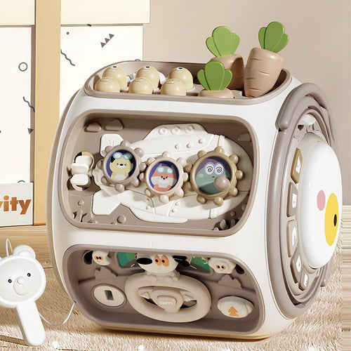 Wooden Montessori Activity Cube | Fine Motor & Sensory Learning
