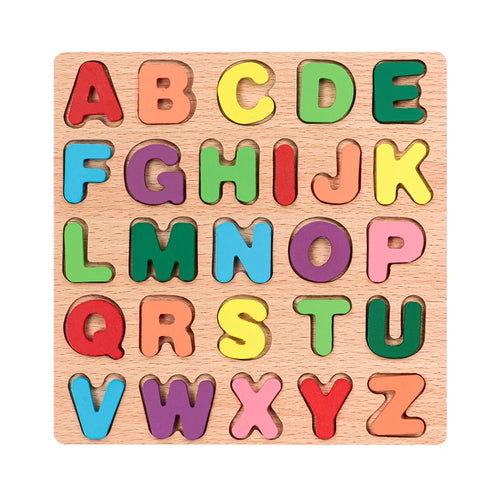 Montessori Wooden Alphabet, Numbers &amp; Shapes Puzzle