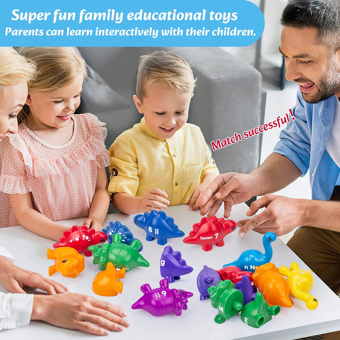 Montessori Matching Dinosaur Set | Alphabet, Numbers & Patterns