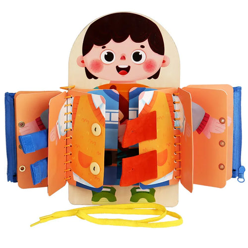 Montessori Dressing Busy Board | Fine Motor & Life Skills Toy