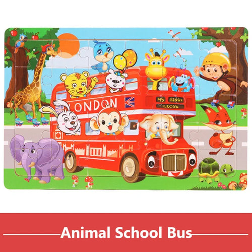 Montessori Wooden Puzzle Collection | Animals, Vehicles & Educational Themes