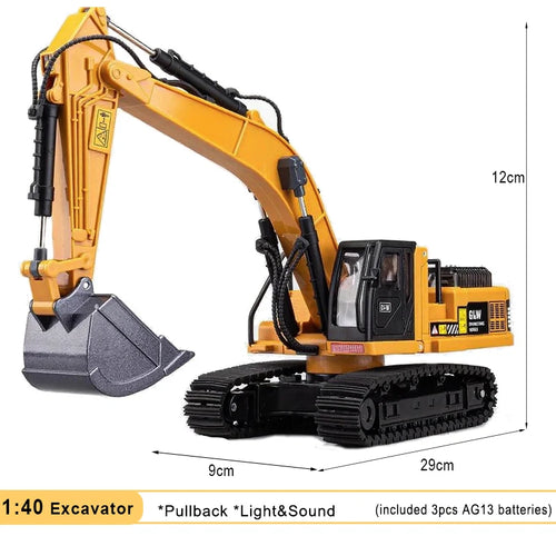 Excavator Classic Alloy+Plastic Diecast Toys Model Engineering Sound