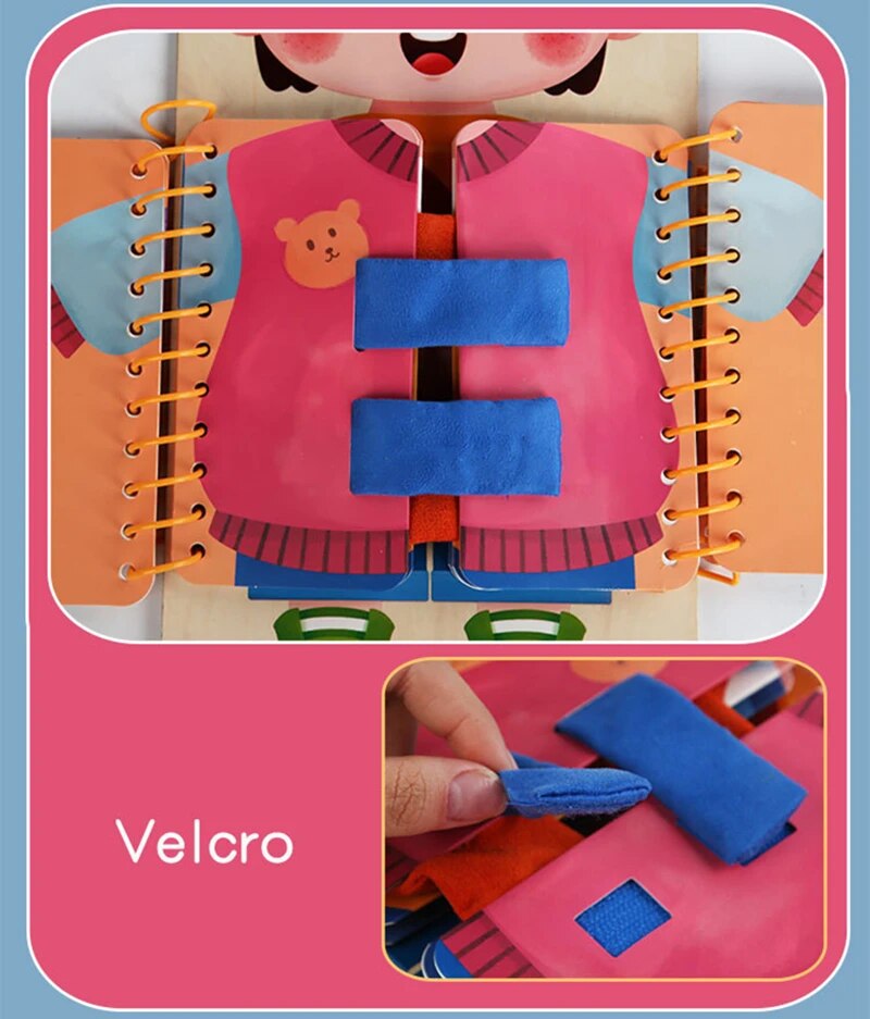 Montessori Dressing Busy Board | Fine Motor & Life Skills Toy