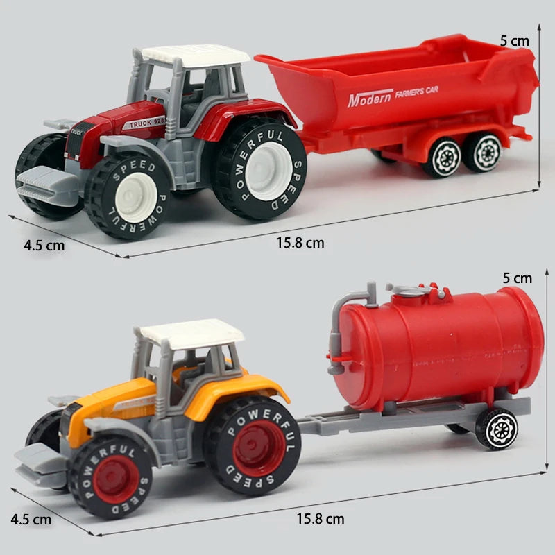 1 pcs Mini Farm Vehicles Diecast Inertia Car Toys Model Engineering