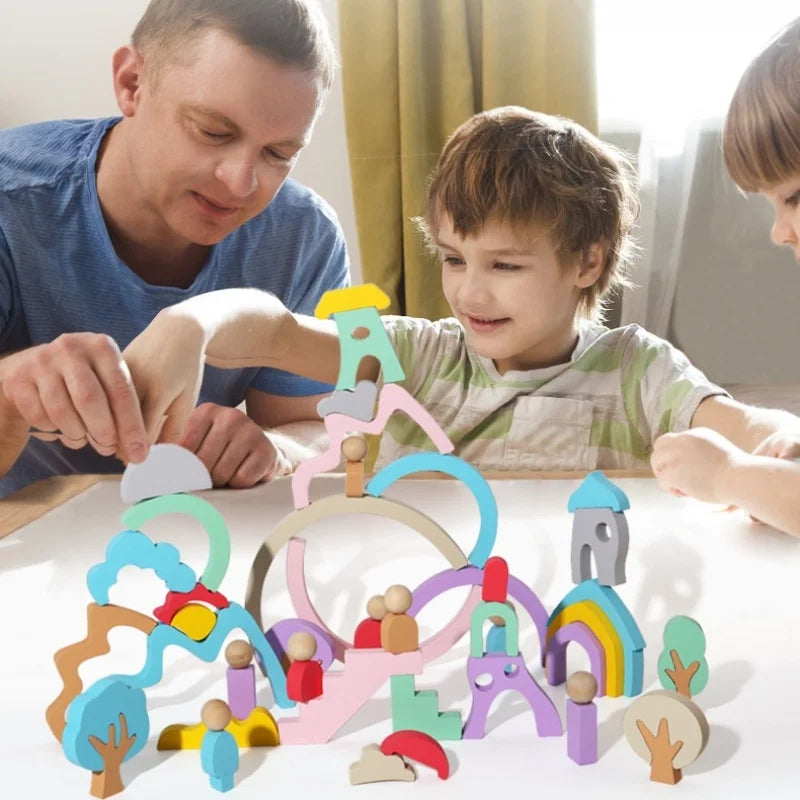 Montessori Wooden Rainbow Stacking Toy