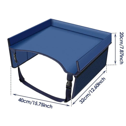 Car Seat Travel Tray Safety Seat Play Table Organizer Storage Snacks