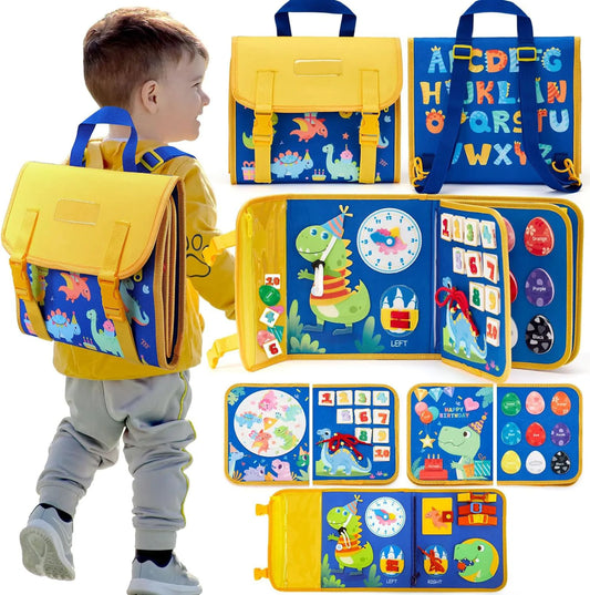 Toddler Montessori Busy Board Backpack | 18 Educational Activities