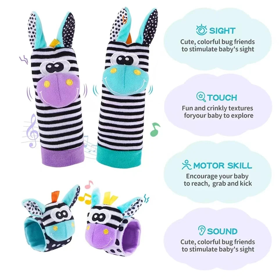 Baby Wrist & Foot Rattle Socks Set