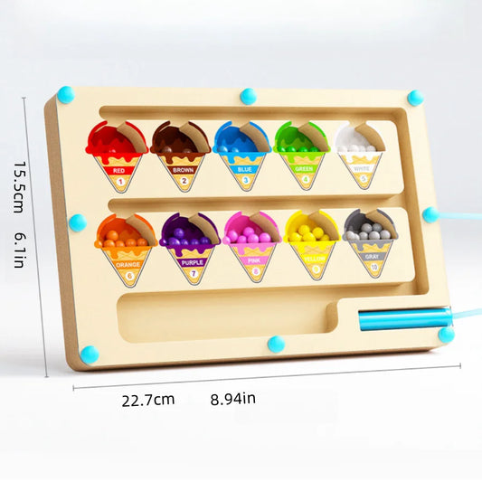 Montessori Magnetic Color Sorting Maze – Wooden Learning Puzzle for Toddlers