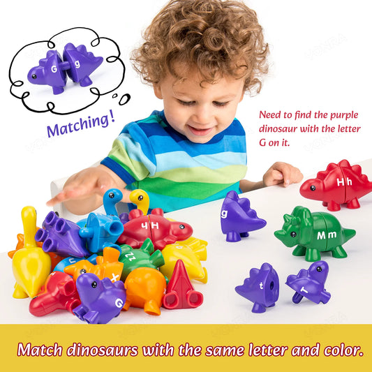 Montessori Matching Dinosaur Set | Alphabet, Numbers & Patterns