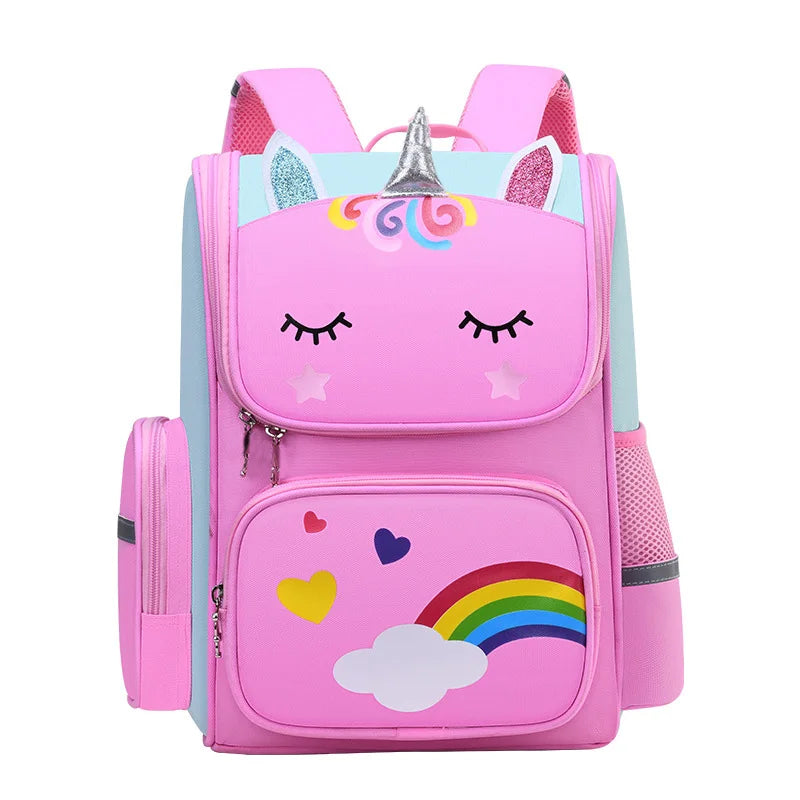 Kid Backpack for Girl Unicorn Children Bookbag Rainbow Eyes School Bag