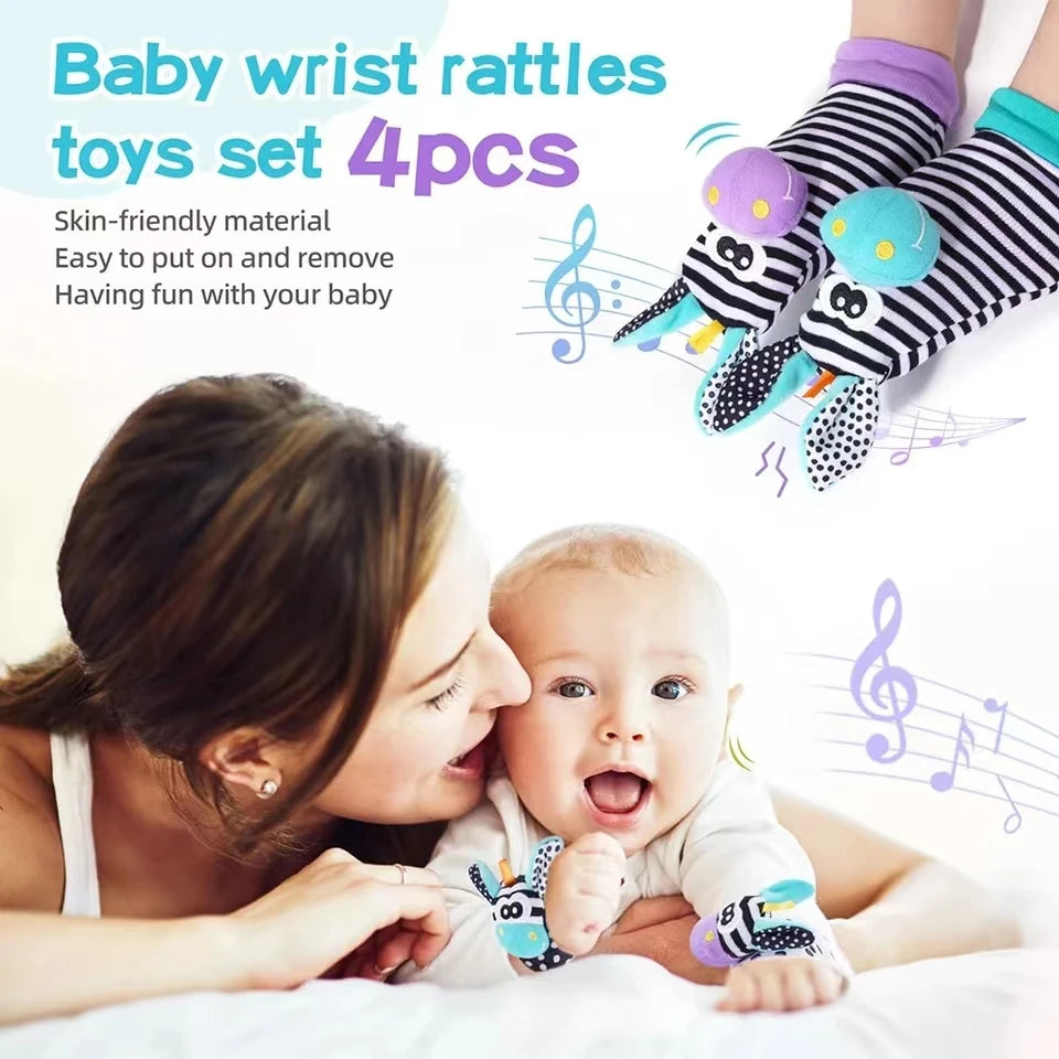 Baby Wrist & Foot Rattle Socks Set
