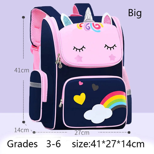 Kid Backpack for Girl Unicorn Children Bookbag Rainbow Eyes School Bag