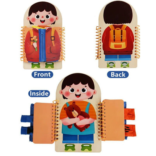 Montessori Dressing Busy Board | Fine Motor & Life Skills Toy