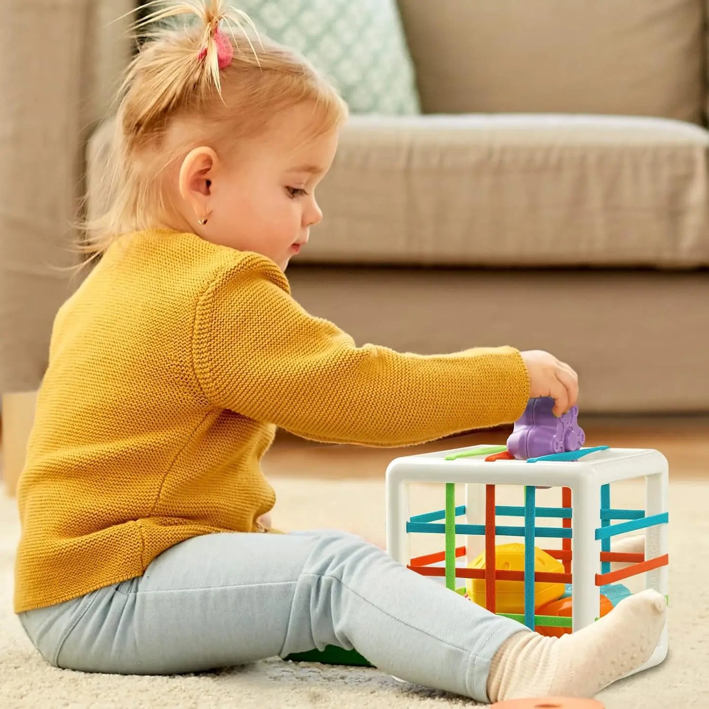 Sensory Shape Sorting Cube | Montessori Toy for Toddlers