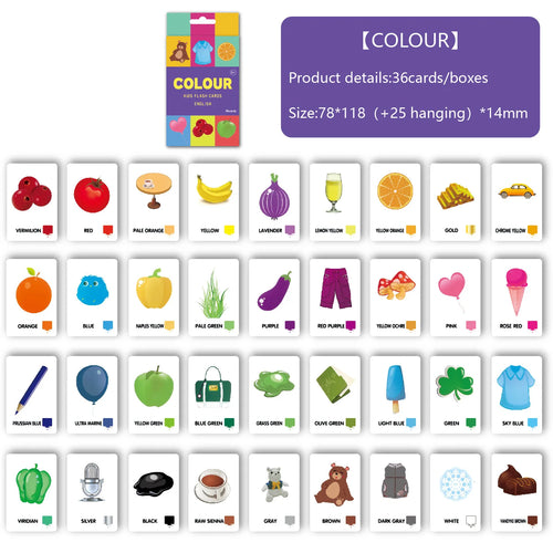 Montessori Educational Flash Cards | Animals, Shapes, Colors, Time & MoreU