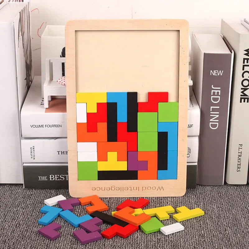 Montessori Wooden Tangram Puzzle | Brain Teaser & STEM Learning Toy