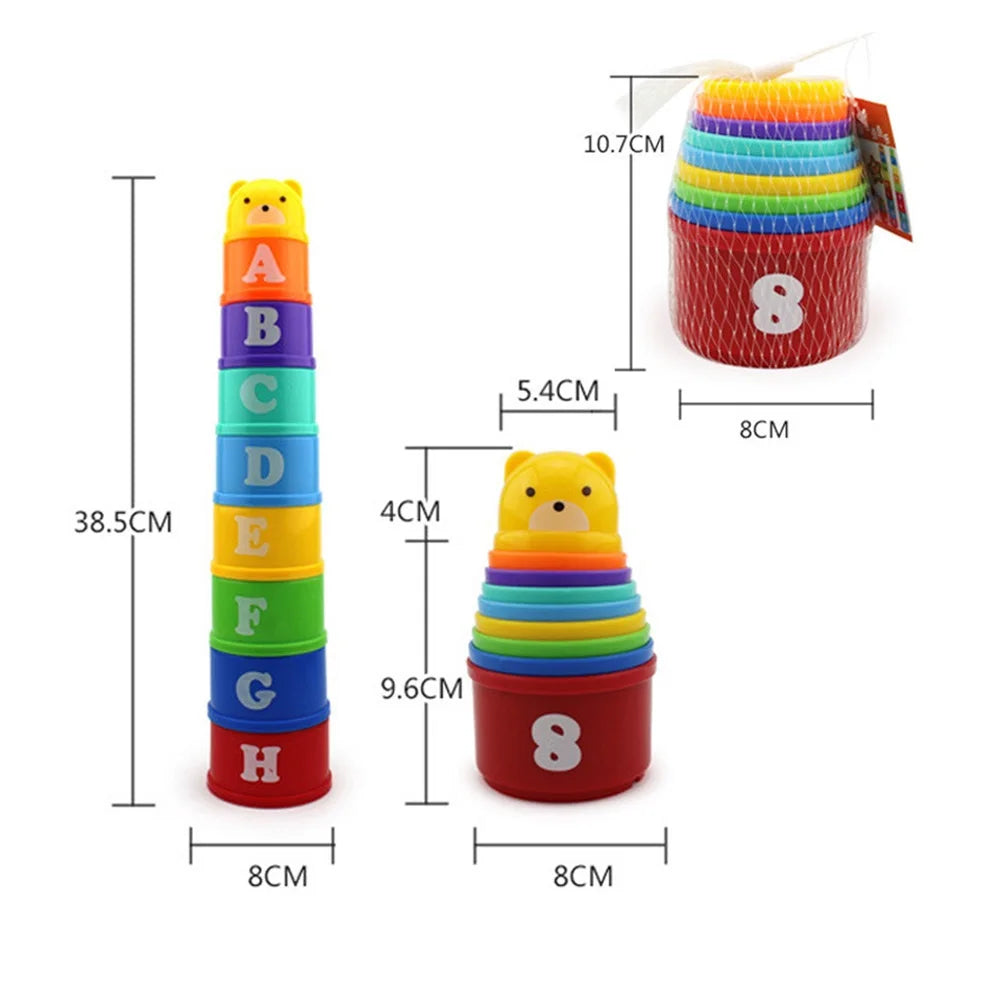 Montessori Stacking Cups for Toddlers | Educational Nesting & Counting Toy