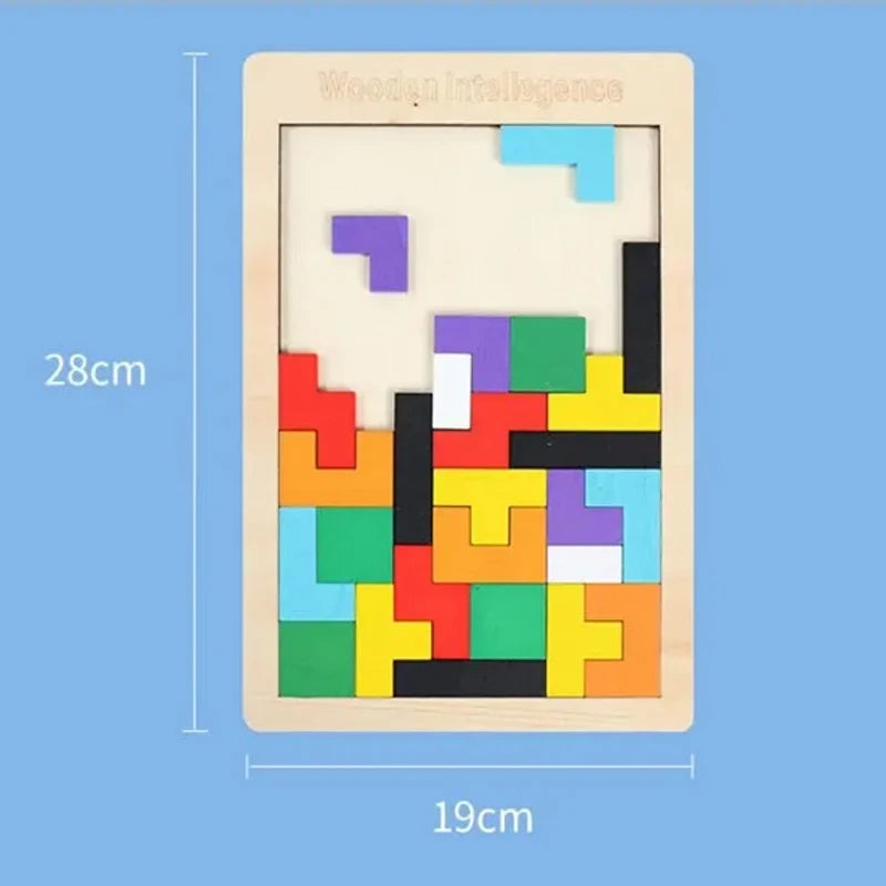 Montessori Wooden Tangram Puzzle | Brain Teaser & STEM Learning Toy