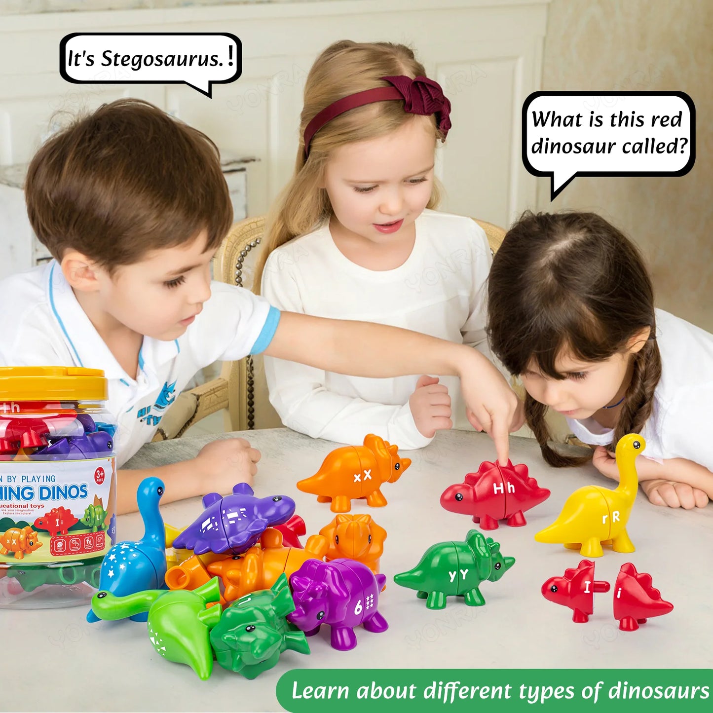 Montessori Matching Dinosaur Set | Alphabet, Numbers & Patterns